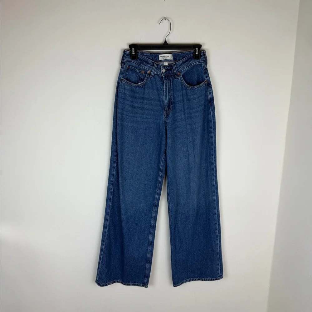 Abercrombie & Fitch The Wide Leg High Rise Jeans Size 27 / 4 Long - Picture 3 of 6